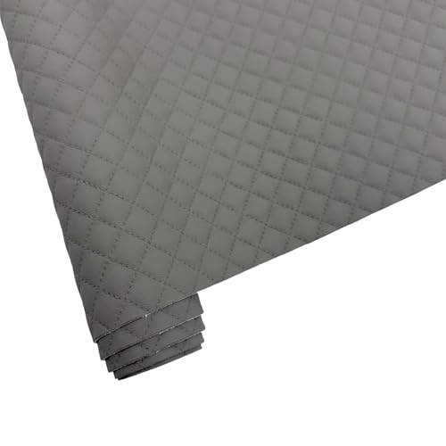 Weiches Kunstleder Gewebe 41x135cm Polsterstoff Gestepptes PU-Leder für Ledertaschen, Autoinnenräume, Sofas, handgefertigte DIY (Grau) von YYOUMING