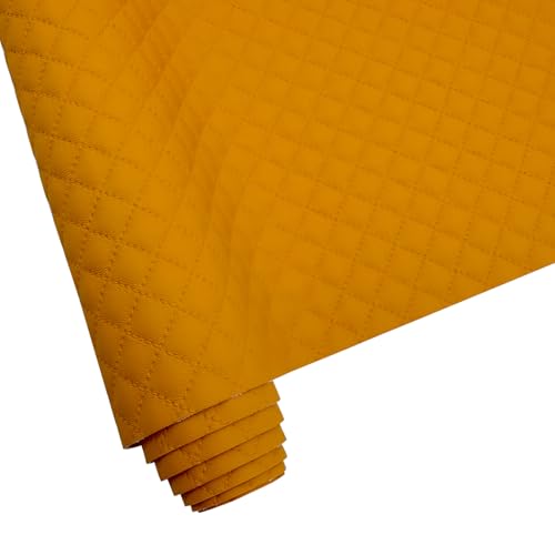 Weiches Kunstleder Gewebe 41x135cm Polsterstoff Gestepptes PU-Leder für Ledertaschen, Autoinnenräume, Sofas, handgefertigte DIY (Orange Farbe) von YYOUMING