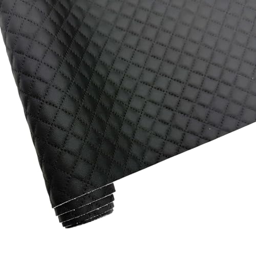 Weiches Kunstleder Gewebe 41x135cm Polsterstoff Gestepptes PU-Leder für Ledertaschen, Autoinnenräume, Sofas, handgefertigte DIY (Schwarz) von YYOUMING