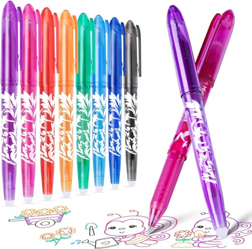 Radierbare Kugelschreiber, Tintenroller Radierbar, 8 Farben Radierbarer Gelschreiber, Kugelschreiber mit Radiergummi, 0.5mm Radierstift für Bullet Journal,Notizen Annotieren, für Studenten und Büros von YYSHUS