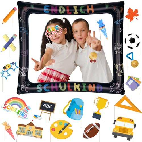 21 Stück Schulkind Foto Requisiten - Schulanfang Aufblasbarer Fotorahmen und Fotobox Accessoires, Deko zum Schulstart für Junge mädchen 21 Stück Schulkind Foto Requisiten - Schulanfang Aufblasbarer Fotorahmen und Fotobox Accessoires, Deko zum Schulstart für Junge mädchen von YYSWSAKY