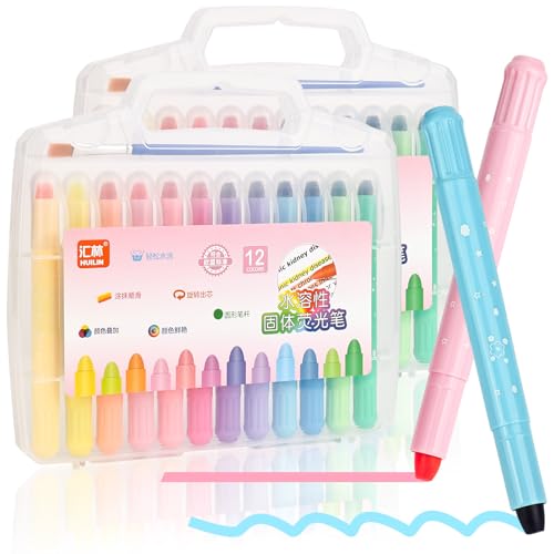 YYTECH Bibel Textmarker, 24 Stück Gel Textmarker Bibel Marker Stifte Pastell Highlighter Stift No Bleed Dry Fast zum Hervorheben von Tagebuch, Bibel oder Notizbuch in Schule, Büro(12 Farben) von YYTECH