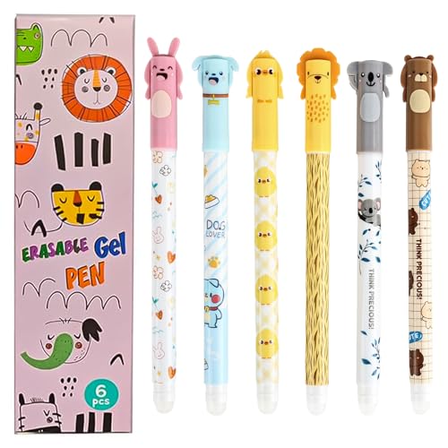 YYTECH Radierbarer Kugelschreiber 6 Stück Radierbar Gelstiften mit Thermoempfindlicher Radiertinte 0,5mm Gelstifte Radierbar Blau Cartoon Löschbarer Stift Tintenroller für Schulsachen Bürobedarf YYTECH Radierbarer Kugelschreiber 6 Stück Radierbar Gelstiften mit Thermoempfindlicher Radiertinte 0,5mm Gelstifte Radierbar Blau Cartoon Löschbarer Stift Tintenroller für Schulsachen Bürobedarf von YYTECH