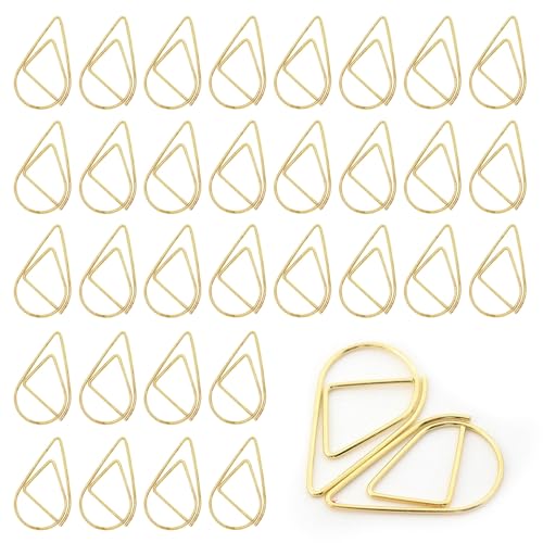 Büroklammern Motiv Gold Klein 200 Stück Kleine Wasser Tropfenform Büroklammern Wassertropfen Papierklammern Metall für Buch Büro Büroklammern Motiv Gold Klein 200 Stück Kleine Wasser Tropfenform Büroklammern Wassertropfen Papierklammern Metall für Buch Büro von YYTOL