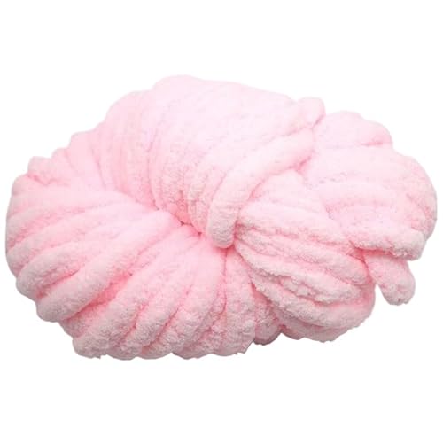 4 Stück sperriges, super grobes Chenille-Garn, Armstricken, Deckengarn, Jumbo-Chenille-Garn, DIY, Matte, Mütze, Schals, Garn pro Knäuel, 250 g (Rosa) von YYTOT