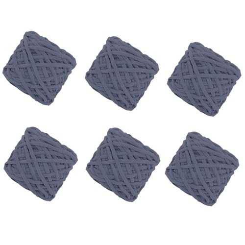 6 Stück, 90 g pro Rolle, grobes Chenille-Garn zum Häkeln, flauschiger Samtplüsch, dickes, weiches Chenille-Garn, Babydeckengarn zum Häkeln, Stricken, Anfänger (Grau, 6 Stück) von YYTOT