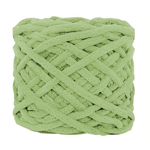 6 Stück, 90 g pro Rolle, grobes Chenille-Garn zum Häkeln, flauschiger Samtplüsch, dickes, weiches Chenille-Garn, Babydeckengarn zum Häkeln, Stricken, Anfänger (Hellgrün, 1 Stück) von YYTOT