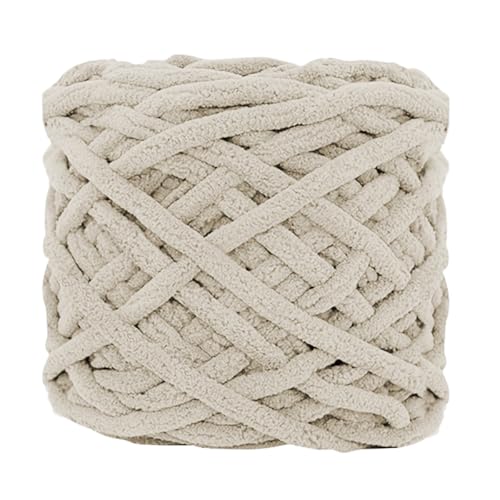 6 Stück, 90 g pro Rolle, grobes Chenille-Garn zum Häkeln, flauschiger Samtplüsch, dickes, weiches Chenille-Garn, Babydeckengarn zum Häkeln, Stricken, Anfänger (Kahki, 1 Stück) von YYTOT