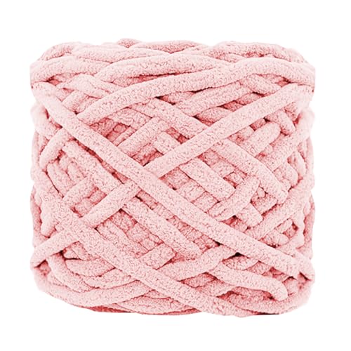 6 Stück, 90 g pro Rolle, grobes Chenille-Garn zum Häkeln, flauschiger Samtplüsch, dickes, weiches Chenille-Garn, Babydeckengarn zum Häkeln, Stricken, Anfänger (Rosa, 1 Stück) von YYTOT