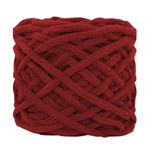 6 Stück, 90 g pro Rolle, grobes Chenille-Garn zum Häkeln, flauschiger Samtplüsch, dickes, weiches Chenille-Garn, Babydeckengarn zum Häkeln, Stricken, Anfänger (rot, 1 Stück) von YYTOT