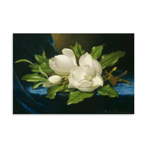 YYUEQIL Martin Johnson Head-Drucke riesige Magnolien auf blauem Samtstoff 1890, Wandkunst, coole Kunstwerke, Gemälde, Wandkunst, Leinwanddrucke, Hängebild, Heimdekoration, Geschenkidee, ungerahmt, 60 YYUEQIL Martin Johnson Head-Drucke riesige Magnolien auf blauem Samtstoff 1890, Wandkunst, coole Kunstwerke, Gemälde, Wandkunst, Leinwanddrucke, Hängebild, Heimdekoration, Geschenkidee, ungerahmt, 60 von YYUEQIL