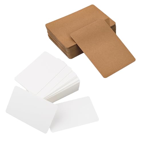 200 Stück Weiße Blanko Postkarten, Kraftpapier Karten A6, Visitenkarten Blanko, Blank Cards, 70 * 110mm, Druckbar Postkarten Blankos, Für Selbstgestalten Beschriften Oder Bedrucken von YYUEZHI