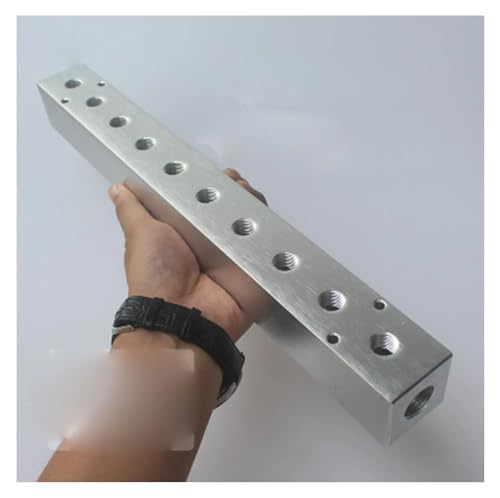 YYVFLAUX 40x40mm G1/2" In G1/4" Out 10 Way Pneumatic Air Solid Aluminum Manifold Block Splitter YYVFLAUX 40x40mm G1/2" In G1/4" Out 10 Way Pneumatic Air Solid Aluminum Manifold Block Splitter von YYVFLAUX