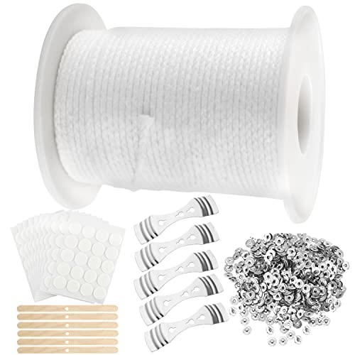 YYWEi Kerzendochte für Kerzen 70M Kerzen Dochten Baumwolle Kerzendochthalter Dochte für Kerzen für DIY Kerzenherstellung(mit Dochthalter, Aufkleber) von YYWEi