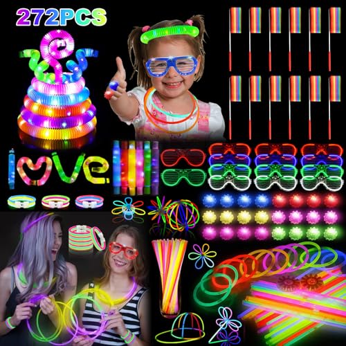 YYYuYong 162 Stück Partyzubehör, Neon-Party-Dekorationen mit 12 leuchtenden Pop-Röhren, 14 LED-Brillen, 12 Regenbogen-Bändern, 24 Fingerlichtern, 100 Leuchtstäben, Armbänder für Kinder und Erwachsene YYYuYong 162 Stück Partyzubehör, Neon-Party-Dekorationen mit 12 leuchtenden Pop-Röhren, 14 LED-Brillen, 12 Regenbogen-Bändern, 24 Fingerlichtern, 100 Leuchtstäben, Armbänder für Kinder und Erwachsene von YYYuYong