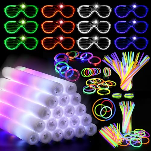 YYYuYong 248 Knicklichter Party Set mit 200 Leuchtstab 24 Led Schaumstoff Leuchtstäbe 12 Led Brillen12 Leuchtarmbänder,Dunkle Party Supplies für Deko, Geburtstage Festivals YYYuYong 248 Knicklichter Party Set mit 200 Leuchtstab 24 Led Schaumstoff Leuchtstäbe 12 Led Brillen12 Leuchtarmbänder,Dunkle Party Supplies für Deko, Geburtstage Festivals von YYYuYong