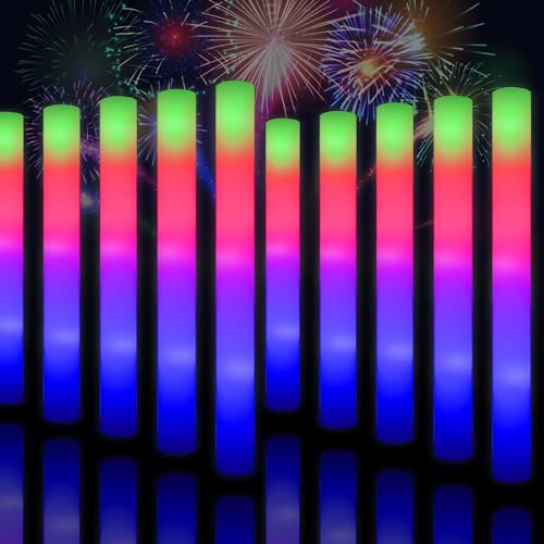 50 Stück Schaumstoff-Leuchtstäbe, Party-Pakete, LED-Leuchtstäbe mit 3 Blinkmodi, 8 ~ 10 Stunden, langanhaltend, mehrfarbig, Partyzubehör für Hochzeit, Geburtstag, Konzert, Halloween, Weihnachten 50 Stück Schaumstoff-Leuchtstäbe, Party-Pakete, LED-Leuchtstäbe mit 3 Blinkmodi, 8 ~ 10 Stunden, langanhaltend, mehrfarbig, Partyzubehör für Hochzeit, Geburtstag, Konzert, Halloween, Weihnachten von YYYuYong