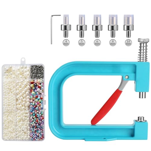 Perlenpresse Perlensetzgerät-Set Für Handgefertigte DIY-Accessoires Für Hüte, Schuhe, Kleidung, Taschen, Röcke (Blau) von YYZGGLING