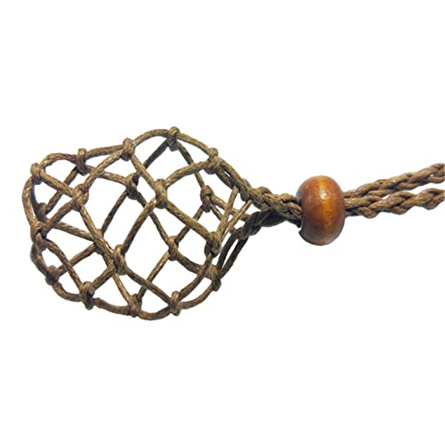 YYZLL Halskette Schnur Leerer Stein Halter Kristall Halskette Halter Anhänger Quarz Roher Stein Halskette Schnur Verstellbares Seil für Inder Amulett Anhänger,Braun groß YYZLL Halskette Schnur Leerer Stein Halter Kristall Halskette Halter Anhänger Quarz Roher Stein Halskette Schnur Verstellbares Seil für Inder Amulett Anhänger,Braun groß von YYZLL