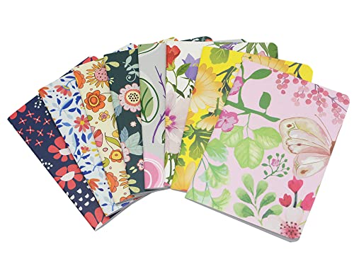 YYaaloa Mini-Notizblöcke, Happy Journal, kleine Notizbücher, Großpackung für Partygeschenke, Schule, Büro, Zuhause, Kollegen, Reisen, Geschenk, Zubehör (8 Stück, 8 Stile, 8 Blumen-Design), 8 Stück von YYaaloa