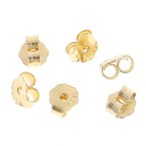 YYlingx 10 Stück goldene Ohrring-Verschlüsse für Ohrstecker, 4 mm, Silber von YYlingx