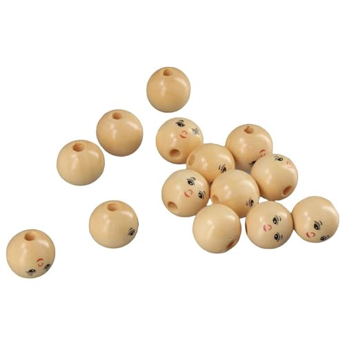YYlingx 100 Stück 18 mm Holzperlen mit Loch, rundes Gesicht, schüchtern Ausdruck, glatte Holzperlen, handgefertigt, lose Abstandshalter, bedruckt, ungefärbte Kugel für DIY, Basteln, YYlingx 100 Stück 18 mm Holzperlen mit Loch, rundes Gesicht, schüchtern Ausdruck, glatte Holzperlen, handgefertigt, lose Abstandshalter, bedruckt, ungefärbte Kugel für DIY, Basteln, von YYlingx