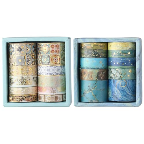 YYlingx 20 Rollen Gold Vintage Ästhetisches Washi-Klebeband, Van Gogh Ölgemälde Washi-Tape Set für DIY YYlingx 20 Rollen Gold Vintage Ästhetisches Washi-Klebeband, Van Gogh Ölgemälde Washi-Tape Set für DIY von YYlingx