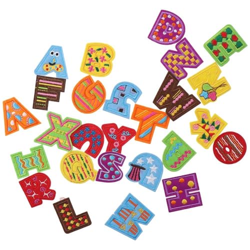 YYlingx 26 Stück A-Z Alphabet-Aufnäher, bunte Buchstaben, zum Aufbügeln, englische Buchstaben bestickt für Kleidung YYlingx 26 Stück A-Z Alphabet-Aufnäher, bunte Buchstaben, zum Aufbügeln, englische Buchstaben bestickt für Kleidung von YYlingx