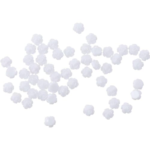 YYlingx 50 Stück 8 mm flache Rückseite gebohrte runde Harzperlen für Schmuckherstellung und feine Bastelarbeiten – ideal für Bastelarbeiten, Scrapbooking und Schmuckbasteln von YYlingx