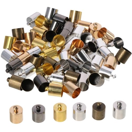 YYlingx 60 Stück Messing-Kordelenden, Lederquastenkappen, Metall, zum Einkleben, Endkappen, Messingrohr, Quetschperlen für Heimwerker YYlingx 60 Stück Messing-Kordelenden, Lederquastenkappen, Metall, zum Einkleben, Endkappen, Messingrohr, Quetschperlen für Heimwerker von YYlingx