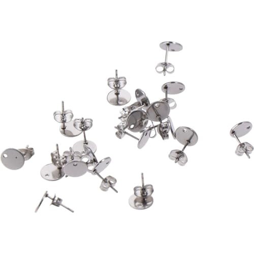 YYlingx 60 Stück flache runde Ohrringpfosten aus Edelstahl mit Loch für DIY-Schmuckherstellung YYlingx 60 Stück flache runde Ohrringpfosten aus Edelstahl mit Loch für DIY-Schmuckherstellung von YYlingx