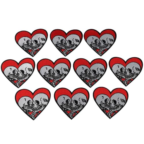 YYlingx Aufnäher mit Aufschrift "The True Love Till Death", bestickt, dekorativ, bestickt, Herzform, DIY-Zubehör, Kleidung, Handy, Rucksack, Dekoration, Zubehör, 10 Stück YYlingx Aufnäher mit Aufschrift "The True Love Till Death", bestickt, dekorativ, bestickt, Herzform, DIY-Zubehör, Kleidung, Handy, Rucksack, Dekoration, Zubehör, 10 Stück von YYlingx