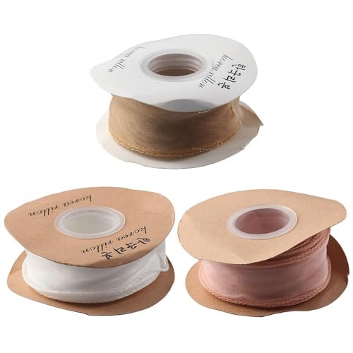 YYlingx Chiffonband, 30 m, 3 Rollen, 3,8 cm breit, Organzaband, 3 Farben, gewebtes Geschenkband, geeignet für selbstgemachte Hochzeiten, Zuhause, Haar-Accessoires, Dekorationen YYlingx Chiffonband, 30 m, 3 Rollen, 3,8 cm breit, Organzaband, 3 Farben, gewebtes Geschenkband, geeignet für selbstgemachte Hochzeiten, Zuhause, Haar-Accessoires, Dekorationen von YYlingx