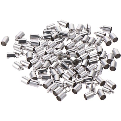 YYlingx Endkappen für Säulen, Messingrohr, Kordelendkappen, Platingold, 5 mm Innendurchmesser, für Schmuckherstellung, 100 Stück von YYlingx