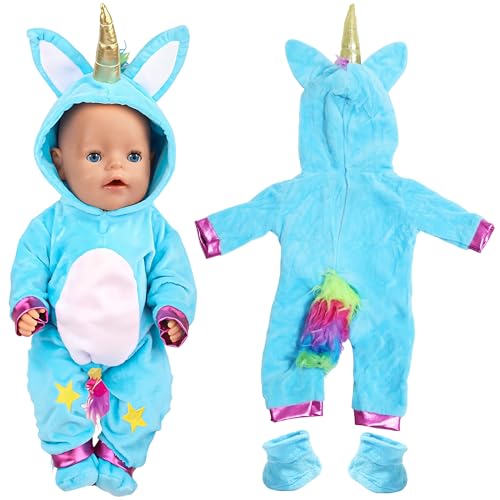 Baby Kleidung für 14-17 Zoll Baby Puppen, Baby Kleidung Outfits mit Socken Süße Cartoon Puppen Kleidung für 14-17 Zoll Baby Puppen für Jungen und Mädchen von YYwwLX