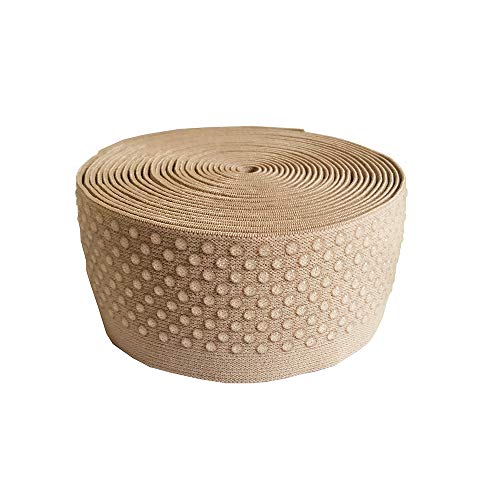 Elastisches Klebeband, gepunktet, Silikon-Rückseite, elastisch, rutschfest, für Kleidung und Unterwäsche, Zubehör, 4,5 m pro Rolle (cremefarben, 5 cm) von YZ
