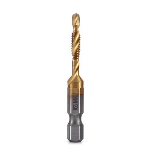 1 Stück M3 M4 M5 M6 M8 M10 Sechskantschaft Titanbeschichtet HSS Gewindebohrer Metrischer Gewindebohrer Schraubenmaschine Compound Tap Handwerkzeuge(M4x0.7) von YZADSXCL