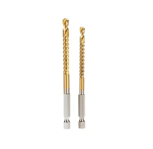 2/6-teiliges HSS-Spiralbohrer-Set, 3–8 mm, gezackter Nutenschneidhahn, Spiralsäge, Lochsäge for Holz und Metall, Titan-Bohrwerkzeuge(2pcs 6mm) von YZADSXCL