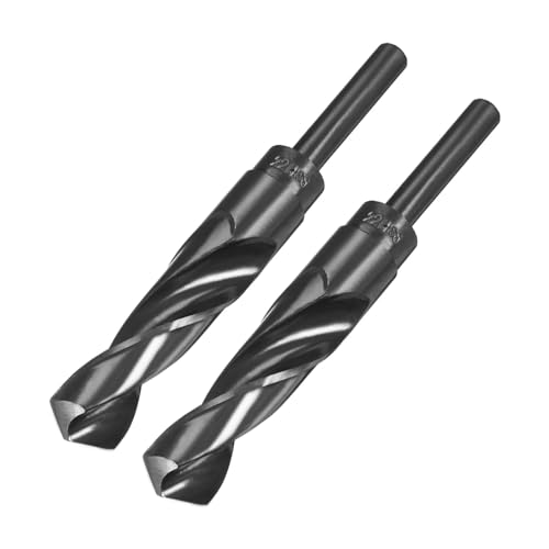 2 Stück 14–35 mm Spiralbohrer, schwarz nitridbeschichtet, HSS-9341, mit 1/2 Zoll reduziertem Schaft(21mm) von YZADSXCL
