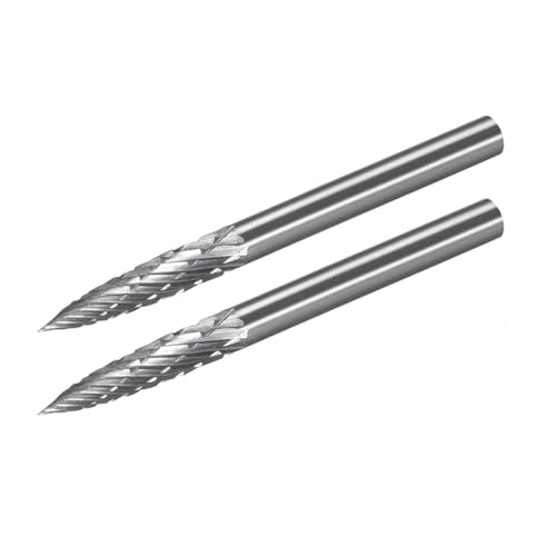 2 Stück 3 mm Doppelschnitt-Frässtifte in Baumform, Werkzeug aus Hartmetall, 1/8 Zoll Schaft for Stabschleifer, Bohrer 2 Stück 3 mm Doppelschnitt-Frässtifte in Baumform, Werkzeug aus Hartmetall, 1/8 Zoll Schaft for Stabschleifer, Bohrer von YZADSXCL