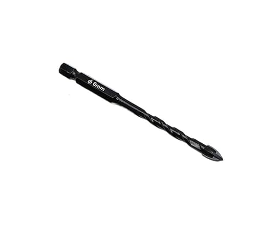 4/5/10 STK 3~12mm Kreuzsechskant-Fliesenbohrer-Set for Glas, Keramik, Beton, Lochöffner, Ziegel, Hartlegierung, Dreieck-Bit-Werkzeuge(Black 6 6 8 10 12mm) von YZADSXCL