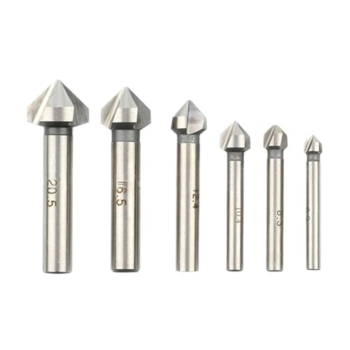 6 Stücke 6,3-20,5mm 3 Flöten 90 Grad HSS Anfasfräser Holzbearbeitung Fräser Senker Bohrer Lochöffner 6 Stücke 6,3-20,5mm 3 Flöten 90 Grad HSS Anfasfräser Holzbearbeitung Fräser Senker Bohrer Lochöffner von YZADSXCL