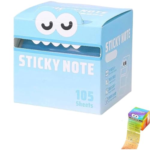 Cute Monster Pattern Sticky Note,105 Blatt Pastellfarbene Selbstklebende Notizzettel mit Lustigem Monster-Motiv, Pop-up-Memo Pads für Schule, Büro & kreative To-do-Listen (Blue) von YZBBSH