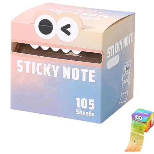 Cute Monster Pattern Sticky Note,105 Blatt Pastellfarbene Selbstklebende Notizzettel mit Lustigem Monster-Motiv, Pop-up-Memo Pads für Schule, Büro & kreative To-do-Listen (Morandi color) von YZBBSH