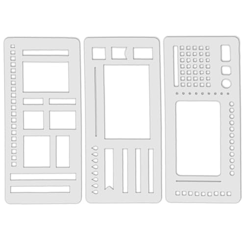 Handmade Flexible Record Template,Calendar Stencils for Planners,3-Pack Reusable Planner Stencils for Bullet Journals, Dot Grid Checklists, Boxes & Calendar Layouts (A) von YZBBSH