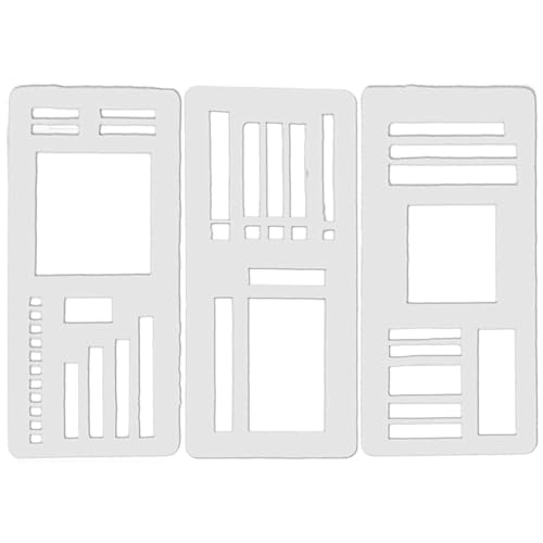 Handmade Flexible Record Template,Calendar Stencils for Planners,3-Pack Reusable Planner Stencils for Bullet Journals, Dot Grid Checklists, Boxes & Calendar Layouts (B) von YZBBSH