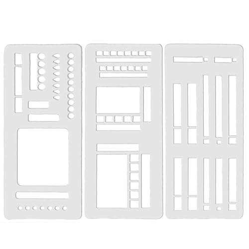 Handmade Flexible Record Template,Calendar Stencils for Planners,3-Pack Reusable Planner Stencils for Bullet Journals, Dot Grid Checklists, Boxes & Calendar Layouts (C) von YZBBSH