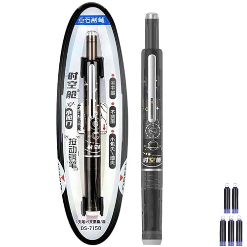 YZBBSH Füllfederhalter, einziehbar: 0,38 mm, blaue und schwarze Tinte, transparenter Schaft, inklusive 5 nachfüllbaren Tintenpatronen, glattes, auslaufsicheres Schreiben für Journaling, Büro und YZBBSH Füllfederhalter, einziehbar: 0,38 mm, blaue und schwarze Tinte, transparenter Schaft, inklusive 5 nachfüllbaren Tintenpatronen, glattes, auslaufsicheres Schreiben für Journaling, Büro und von YZBBSH