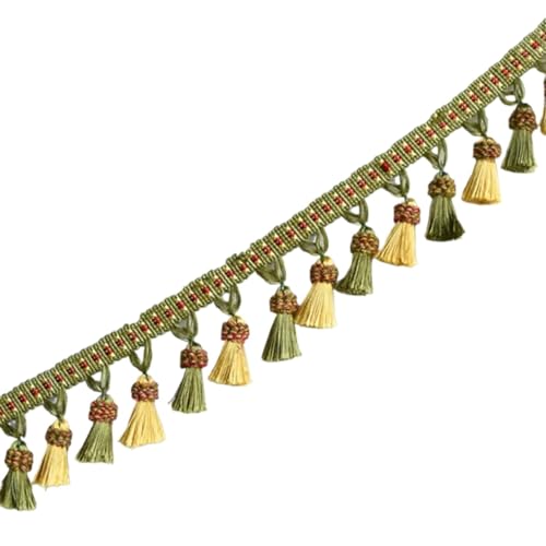 1 Meter Quasten-Spitzenvorhang, Heimdekoration, Quaste, Basteln, bunte Fransenbesatz, Spitzenband, Polsterung für DIY-Handarbeiten und Nähen(6) von YZDKR