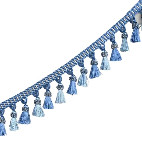 1 Meter Quasten-Spitzenvorhang, Heimdekoration, Quaste, Basteln, bunte Fransenbesatz, Spitzenband, Polsterung für DIY-Handarbeiten und Nähen(7) von YZDKR